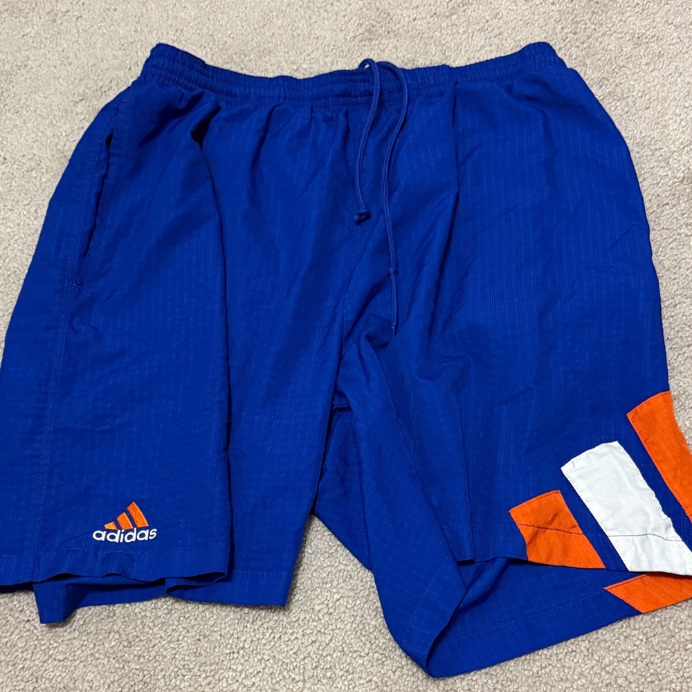Adidas Men's Athletic Shorts in Blue and Orange